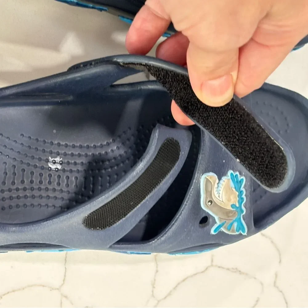 Crocs | FunLab Boys Waterproof Deep Blue Shark Comfort Sandals 206365